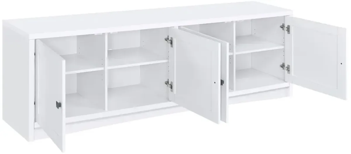 Laughlin - 4 Door Engineered Wood TV Stand - White