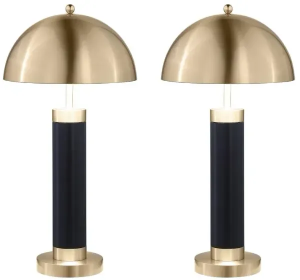Conroe - Dome Shade Pillar Table Lamp (Set of 2) - Black