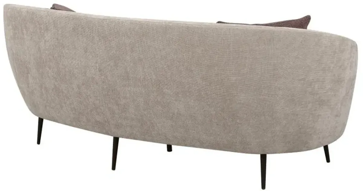 Ellorie - Upholstered Channel Back Curved Sofa - Beige