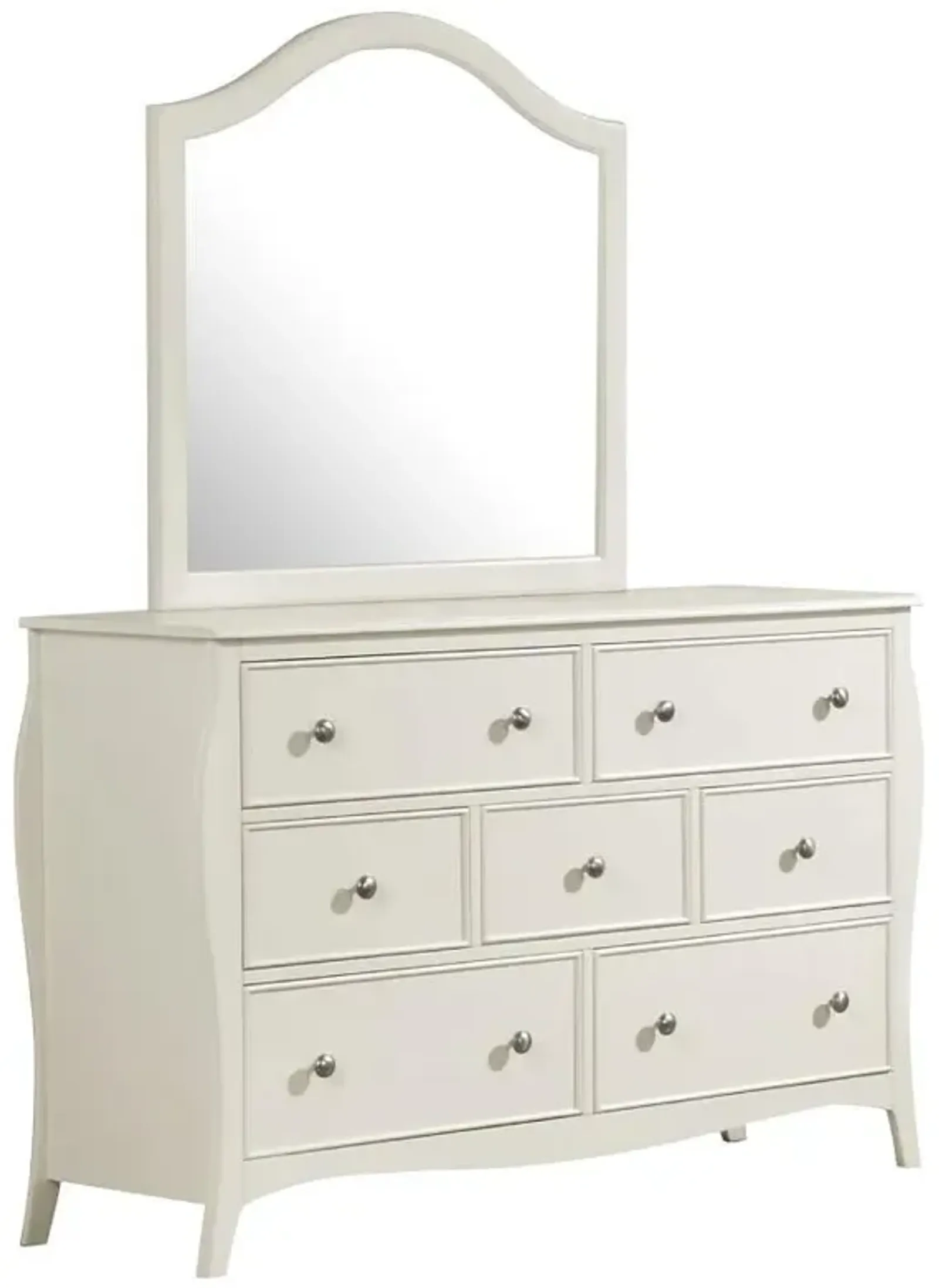 Dominique - 7-Drawer Dresser With Mirror - Cream White