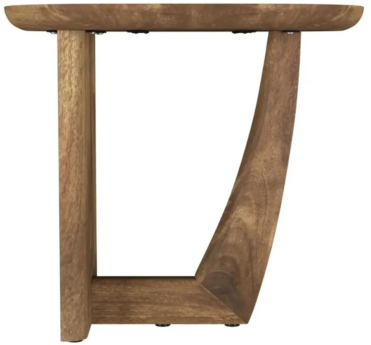 Fletcher - Round Solid Mango Wood Accent Side Table - Brown