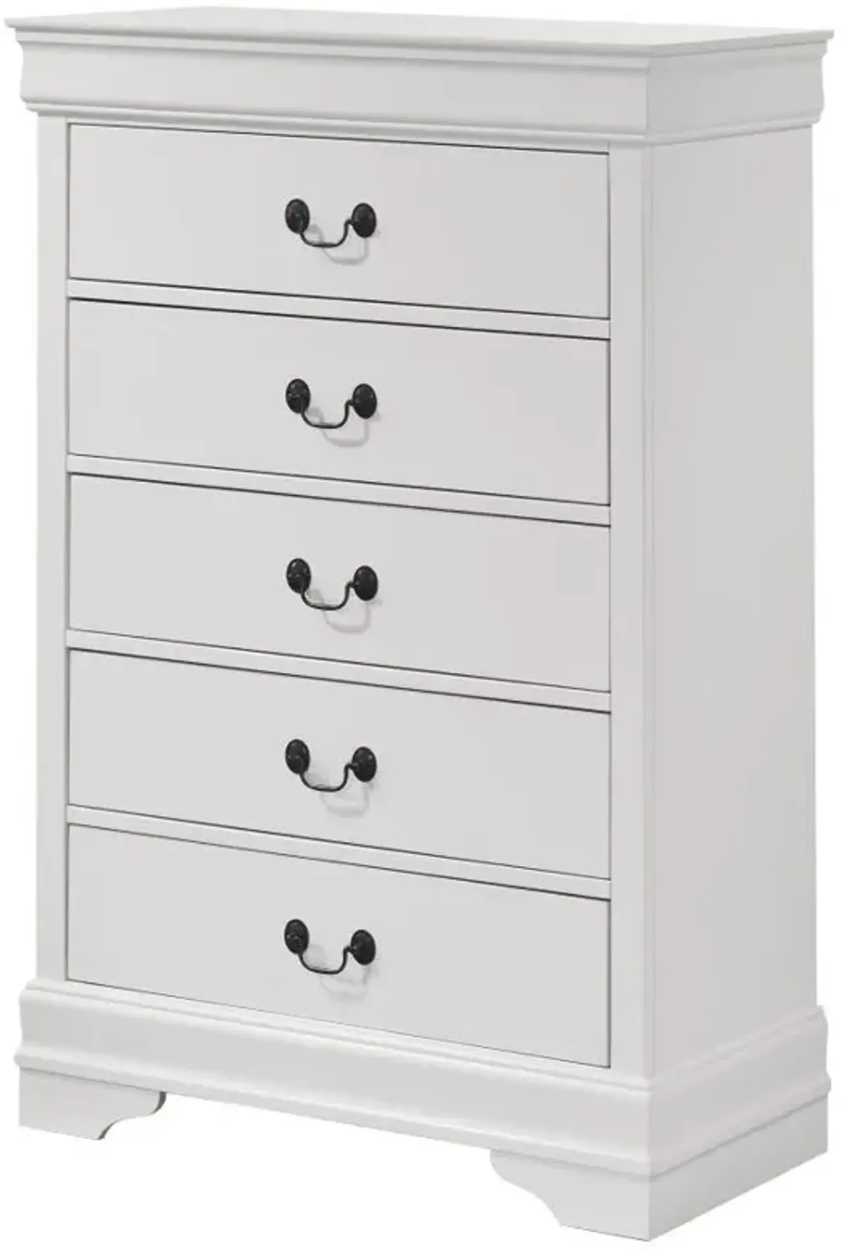 Louis Philippe - 5-Drawer Bedroom Chest - White