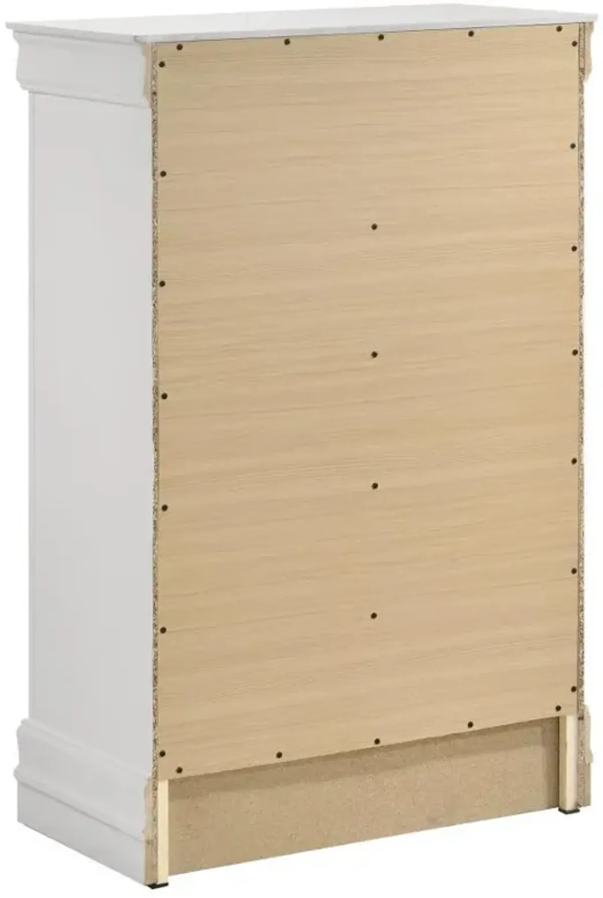 Louis Philippe - 5-Drawer Bedroom Chest - White