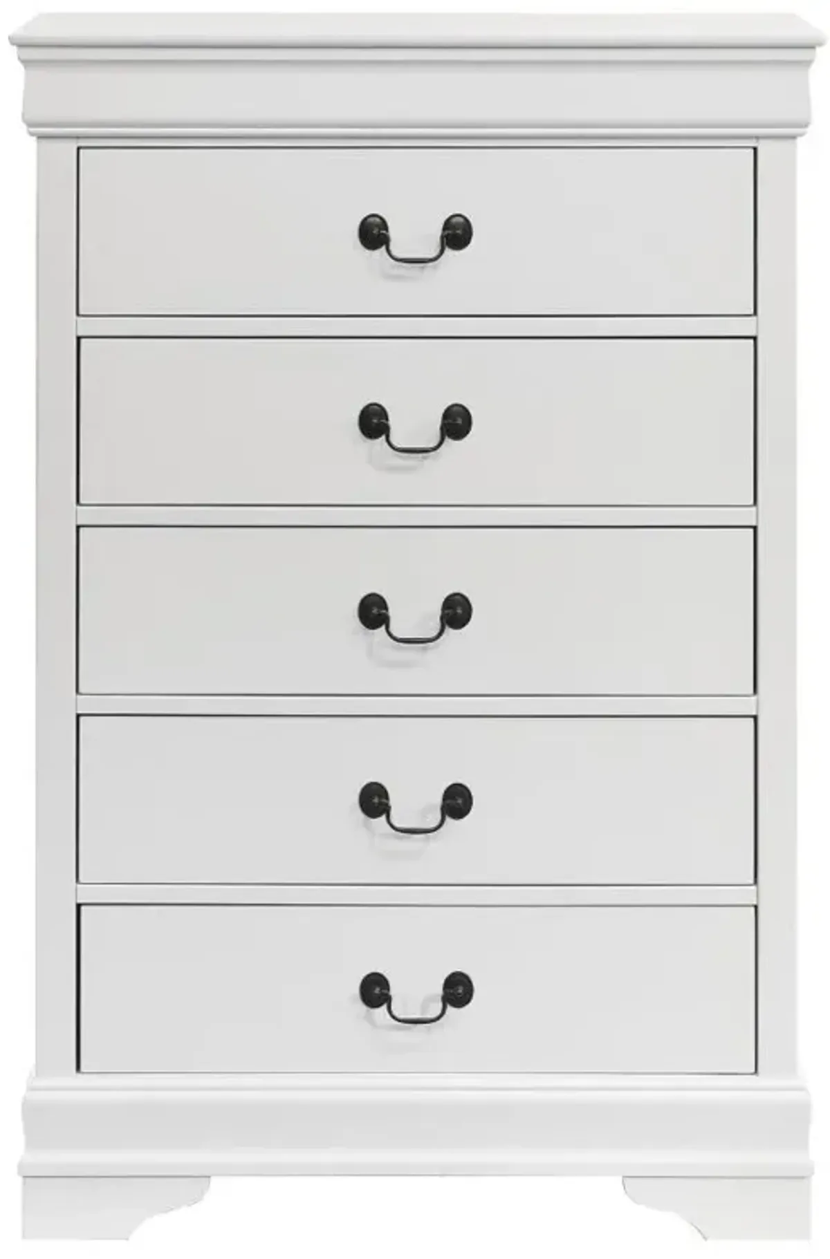 Louis Philippe - 5-Drawer Bedroom Chest - White