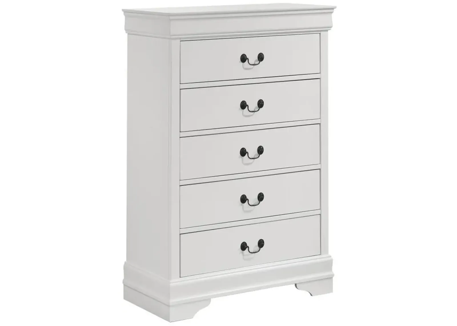 Louis Philippe - 5-Drawer Bedroom Chest - White