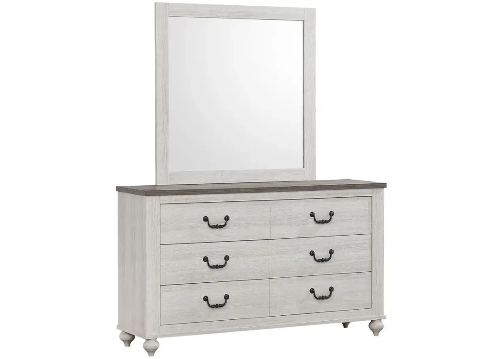 Stillwood - 6-Drawer Dresser With Mirror - Vintage Linen