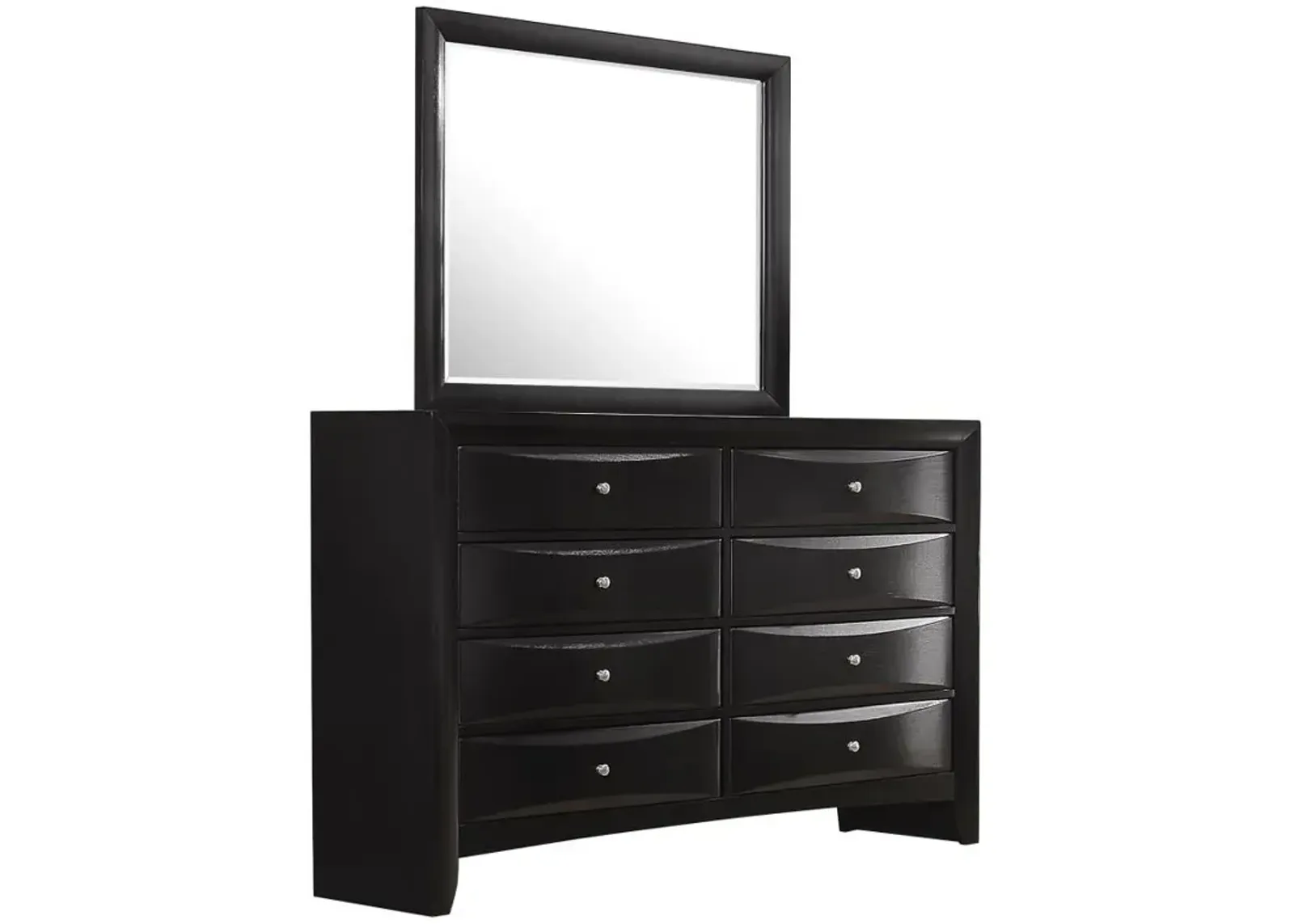 Briana - 8-Drawer Dresser With Mirror - Black