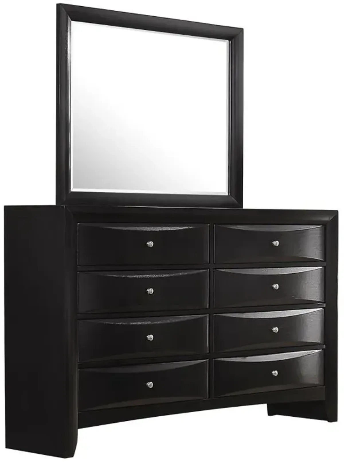 Briana - 8-Drawer Dresser With Mirror - Black