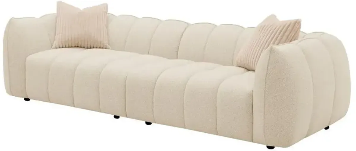 Winchester - Boucle Upholstered Extra Long Sofa - Sand Pebble