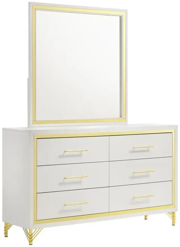 Lucia - 6-Drawer Dresser With Mirror - White