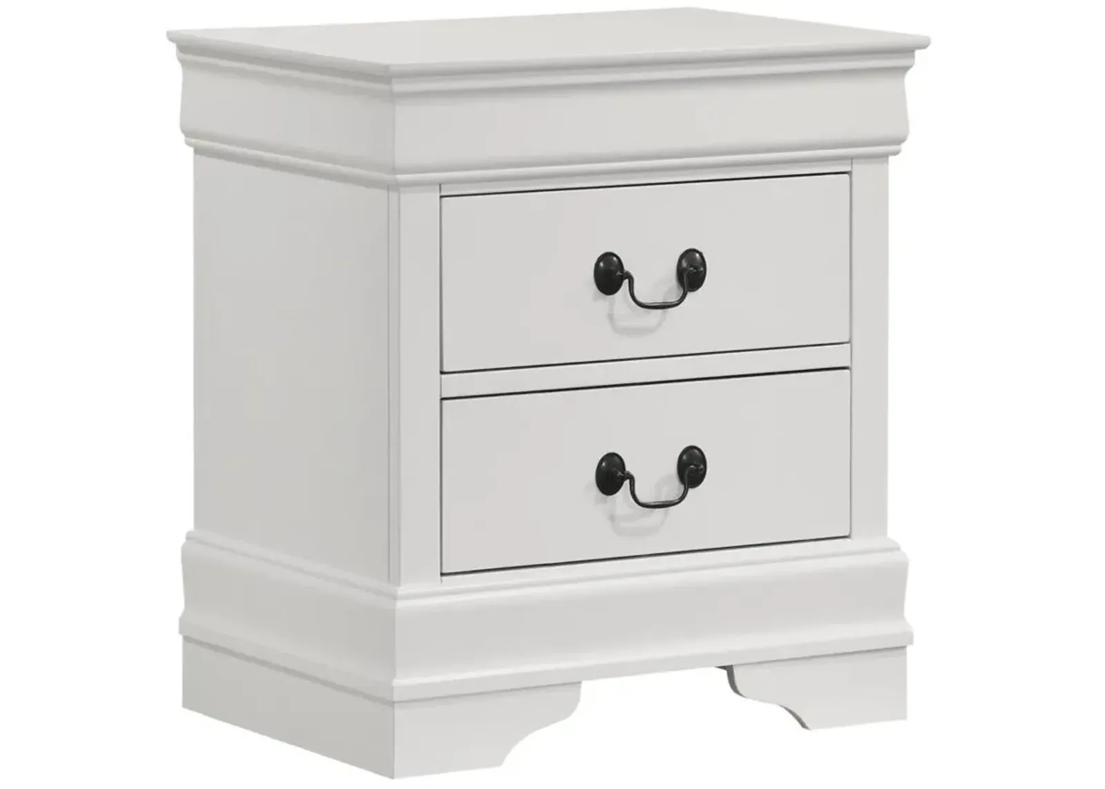 Louis Philippe - 2-Drawer Nightstand Bedside Table - White