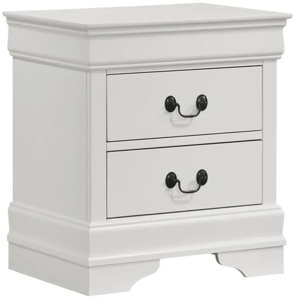 Louis Philippe - 2-Drawer Nightstand Bedside Table - White