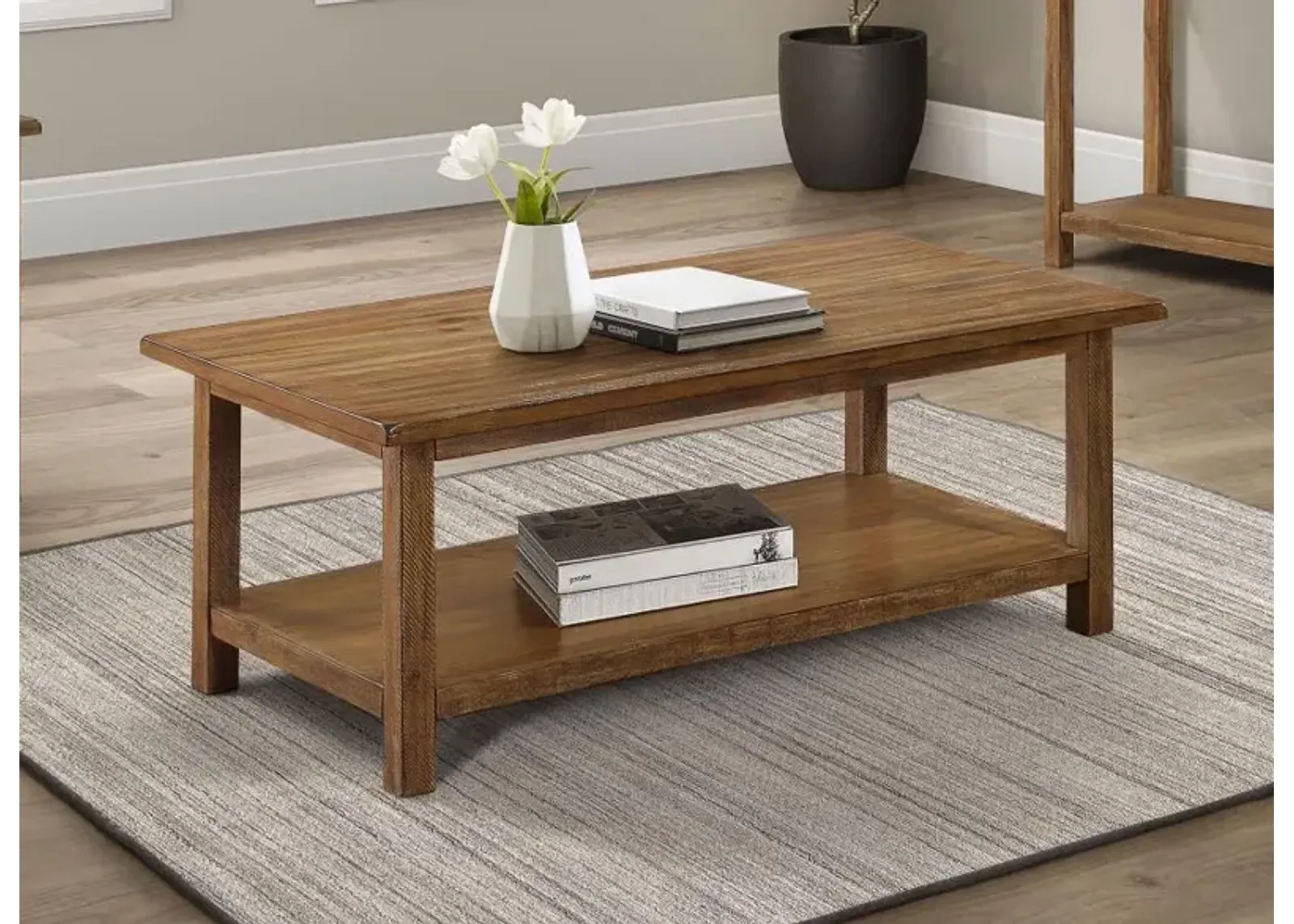 Payne - Wood Coffee Table with Shelf