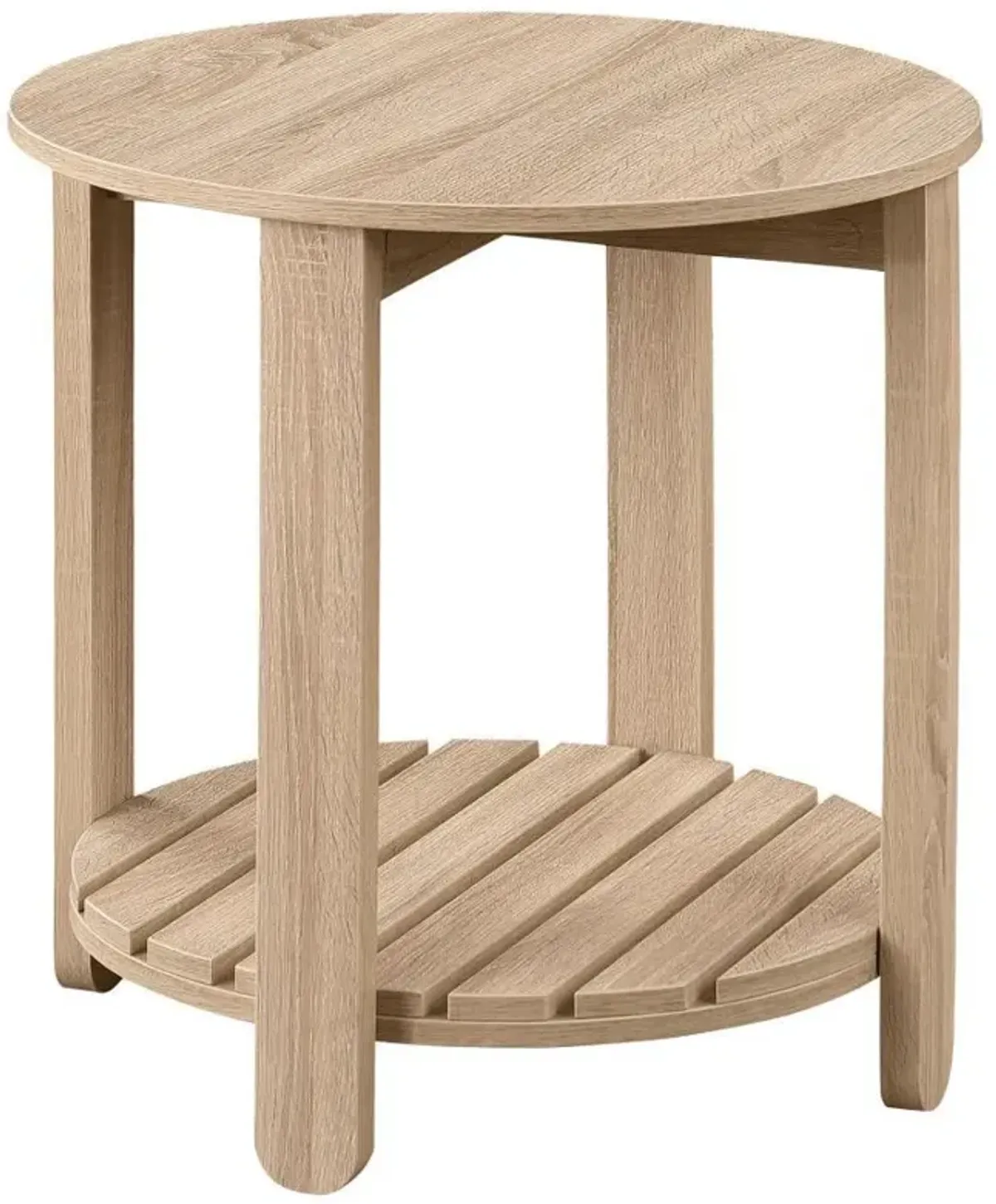 Fowler - 1 Shelf Round Engineered Wood Table