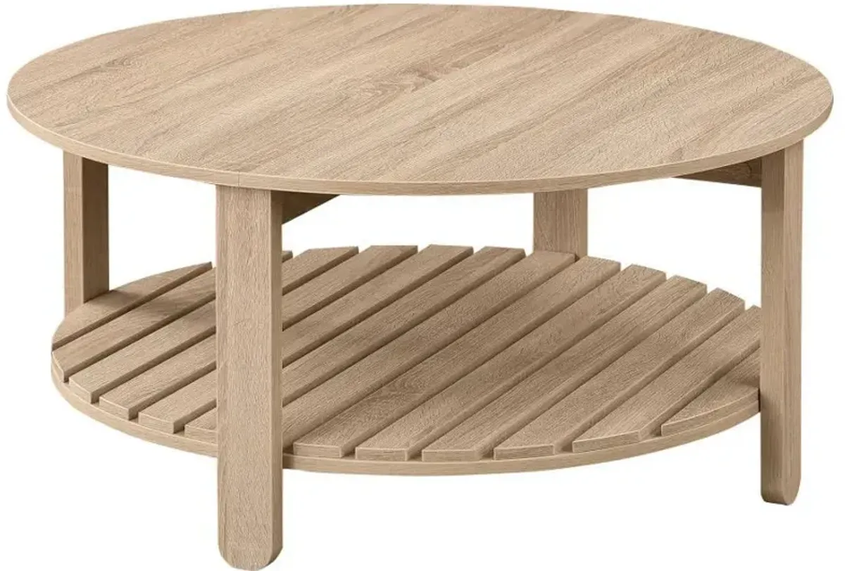 Fowler - 1 Shelf Round Engineered Wood Table