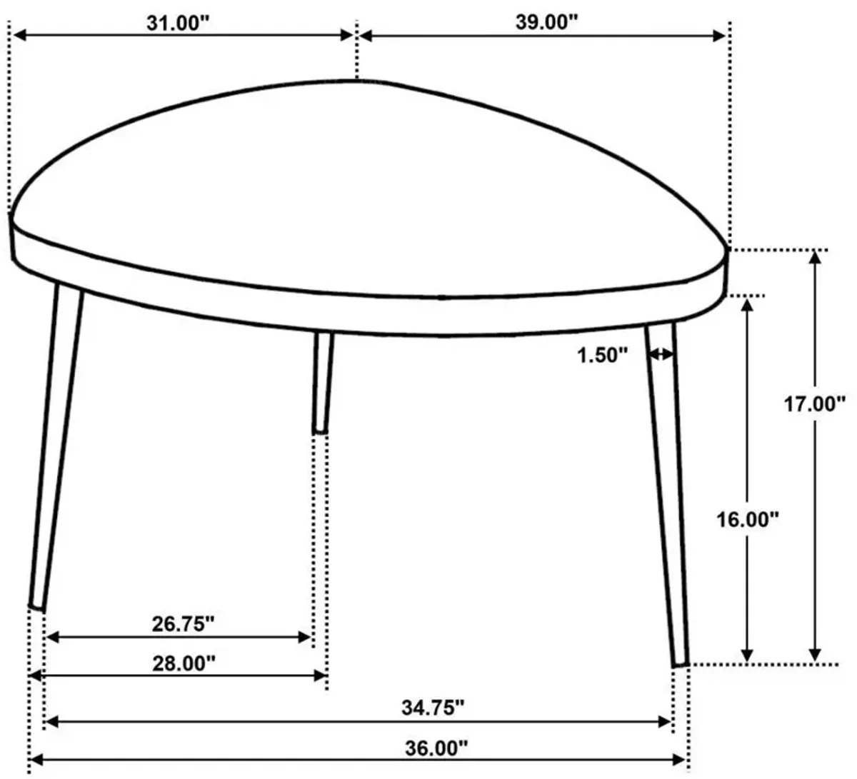 Odessa - Triangular Solid Wood Coffee Table