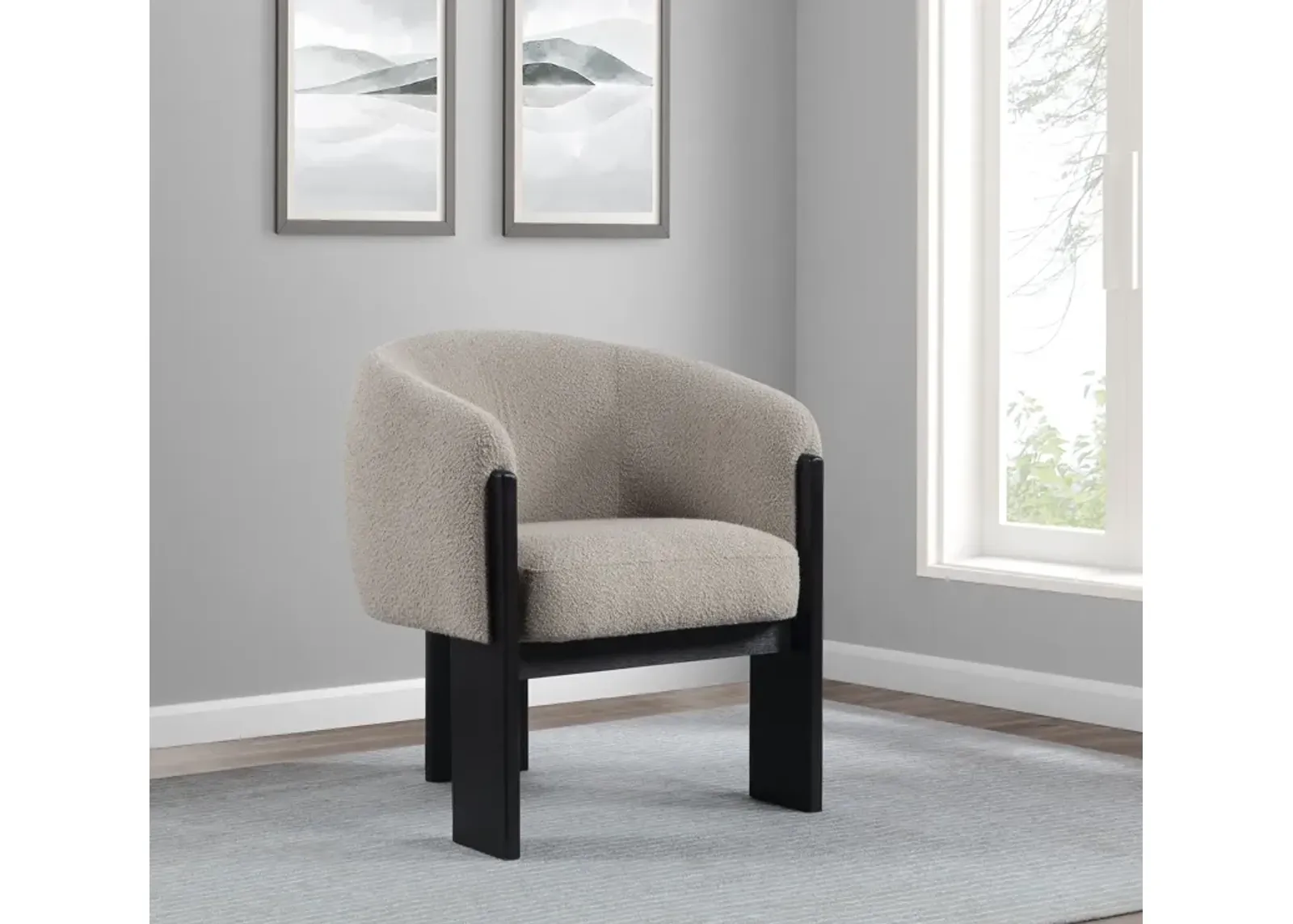 Valdez - Boucle Upholstered Barrel Back Accent Chair