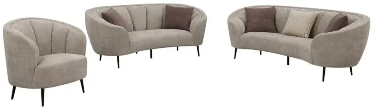 Ellorie - Upholstered Curved Sofa Set