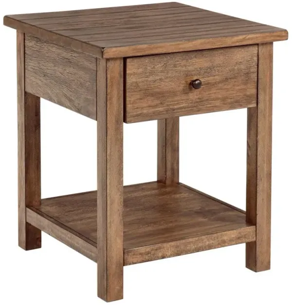 Payne - 1 Drawers Wood End Table with Shelf