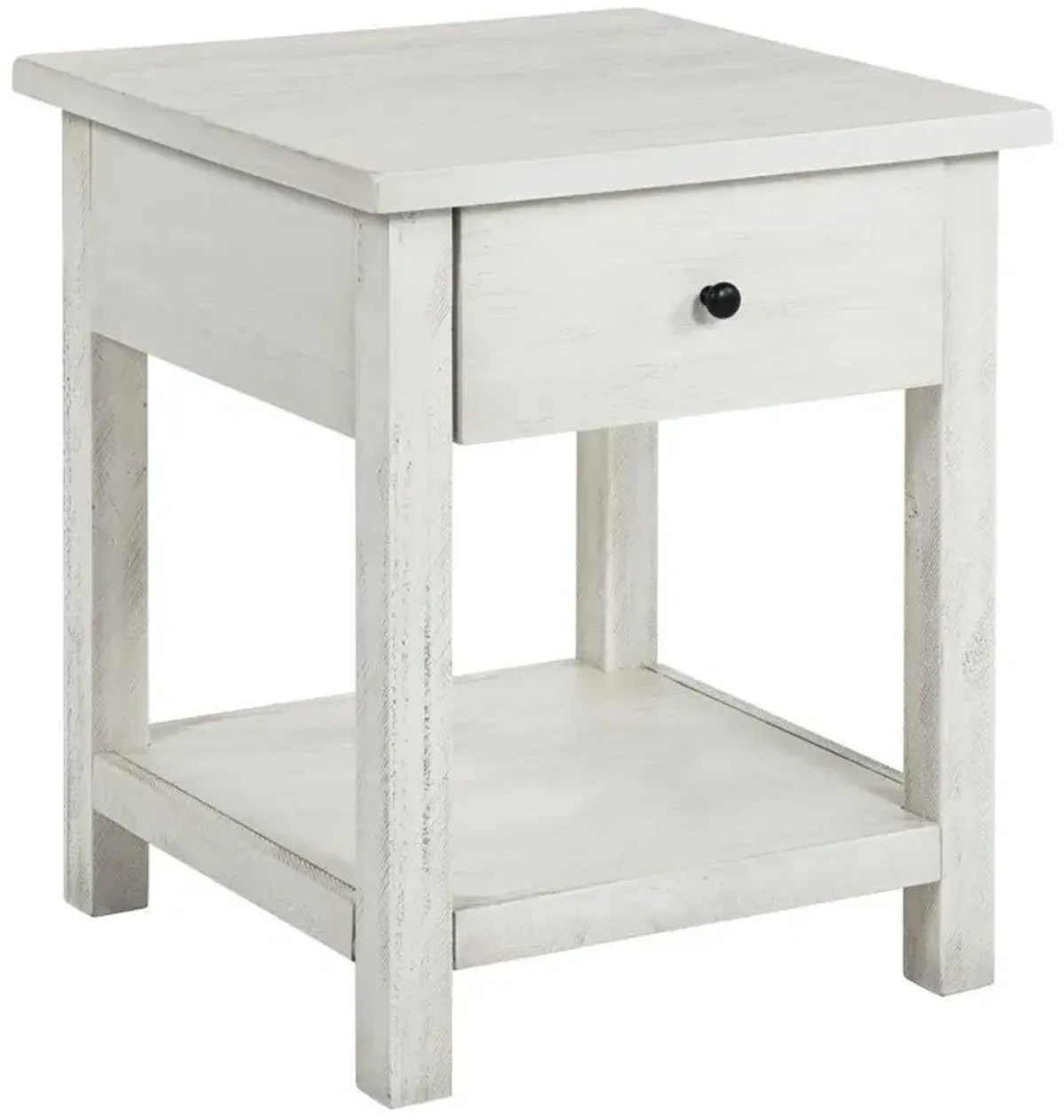 Payne - 1 Drawers Wood End Table with Shelf