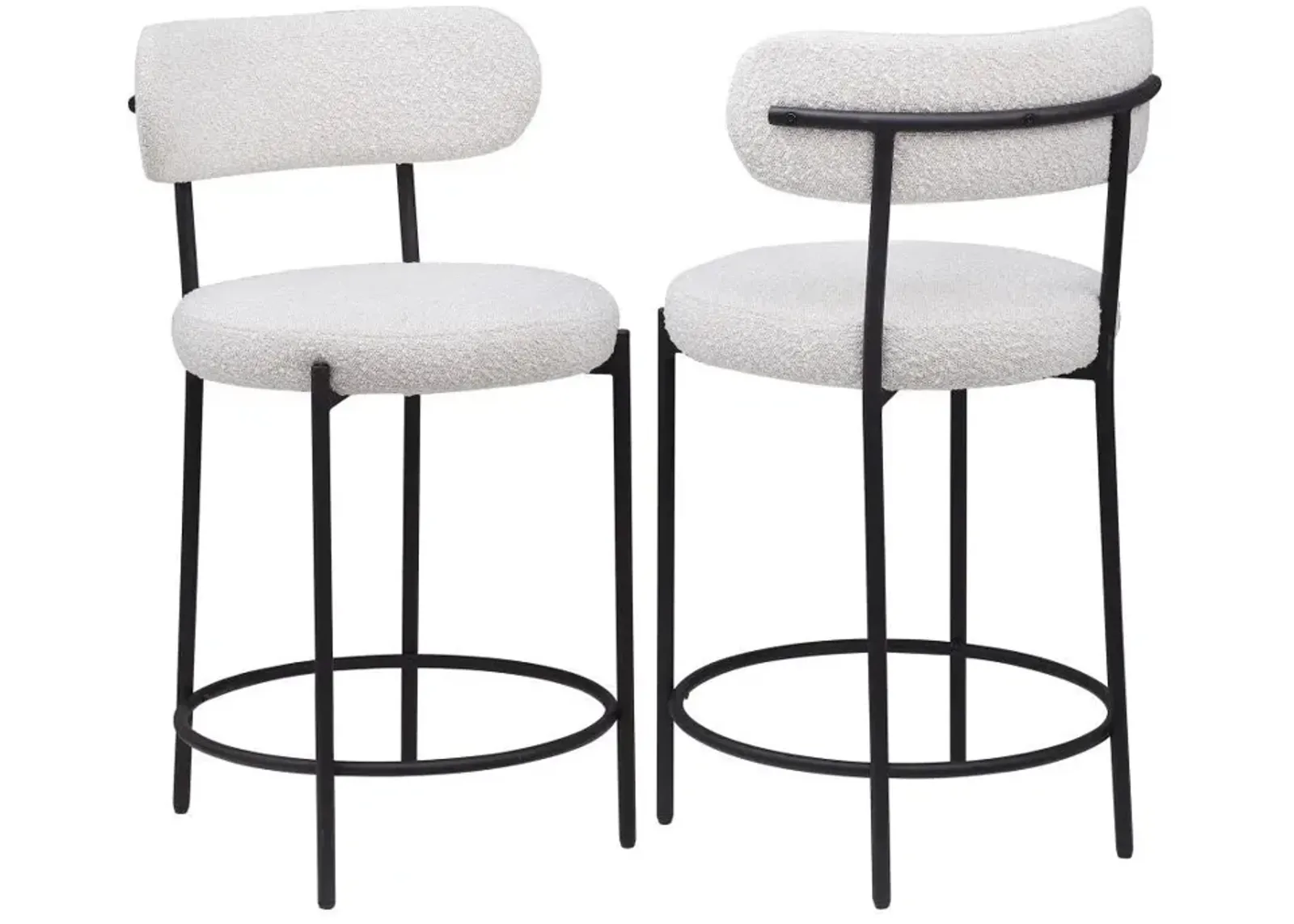 Viola - Boucle Upholstered Bar Stool (Set of 2)