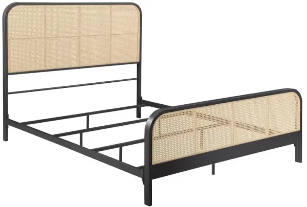 Lanewood - Polyethylene PE Rattan Upholstered Metal Bed