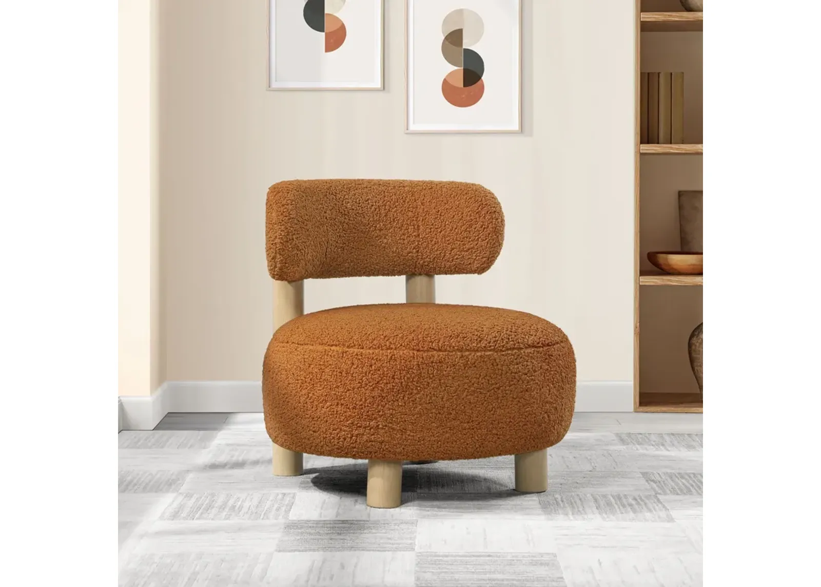 Zonie - Boucle Upholstered Barrel Back Accent Chair