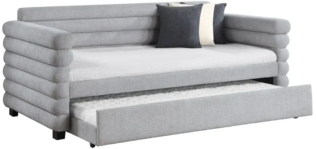 Patricia - Boucle Upholstered Day Bed With Trundle