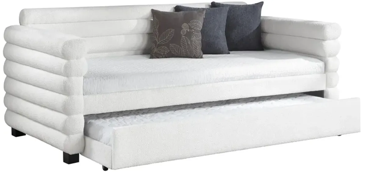 Patricia - Boucle Upholstered Day Bed With Trundle