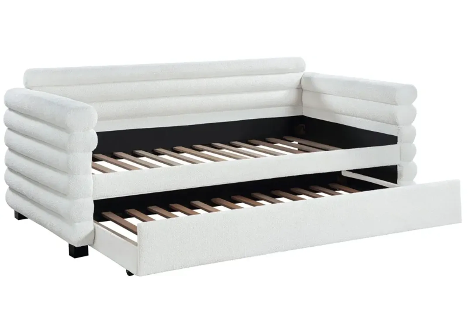 Patricia - Boucle Upholstered Day Bed With Trundle