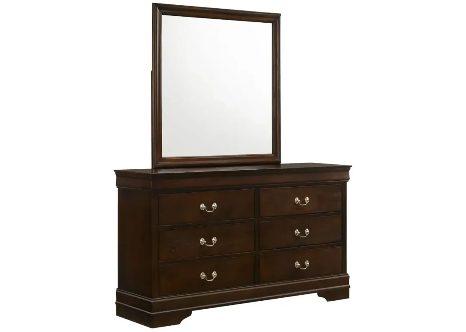 Louis Philippe - 6-drawer Dresser With Mirror