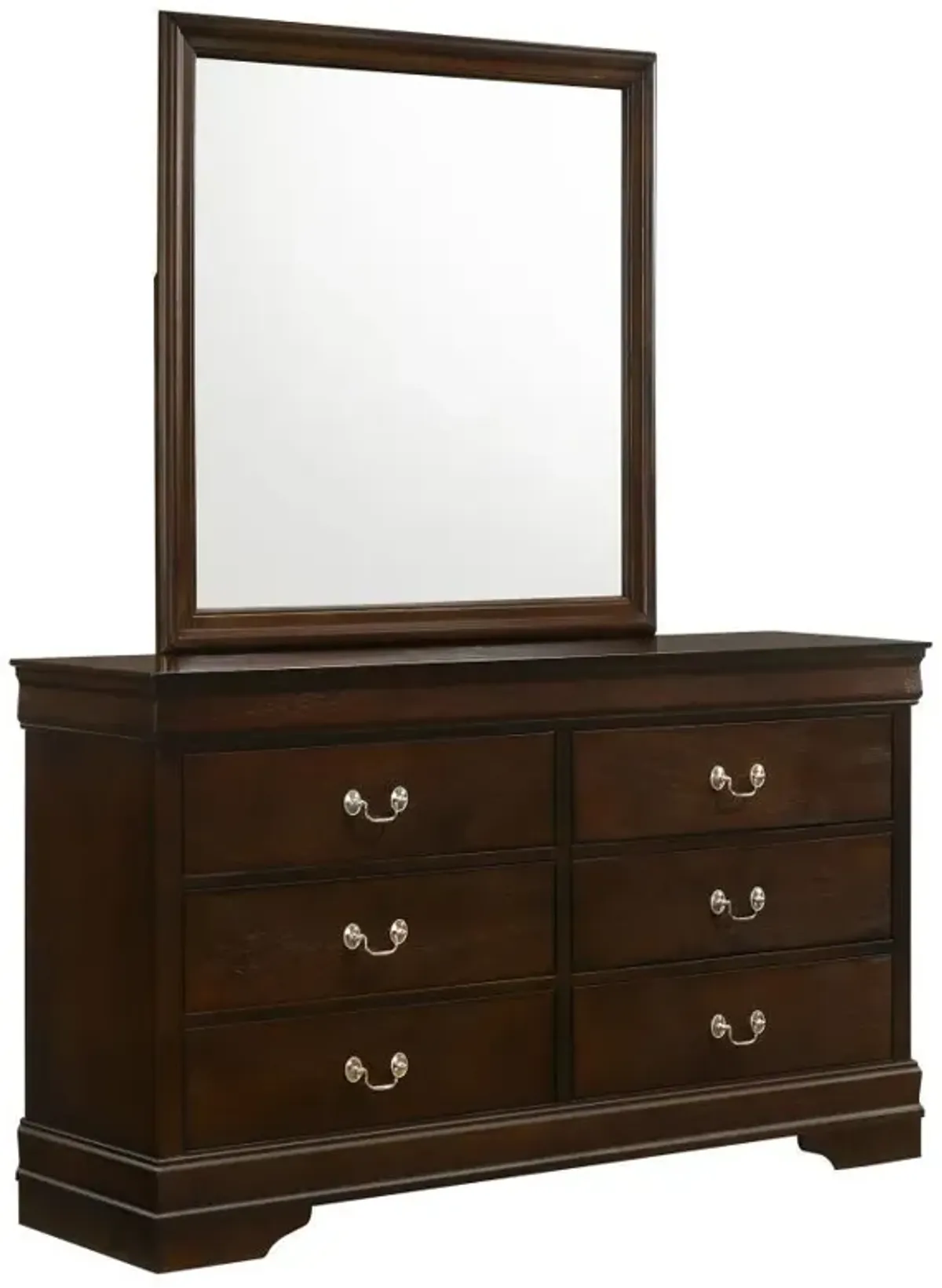 Louis Philippe - 6-drawer Dresser With Mirror