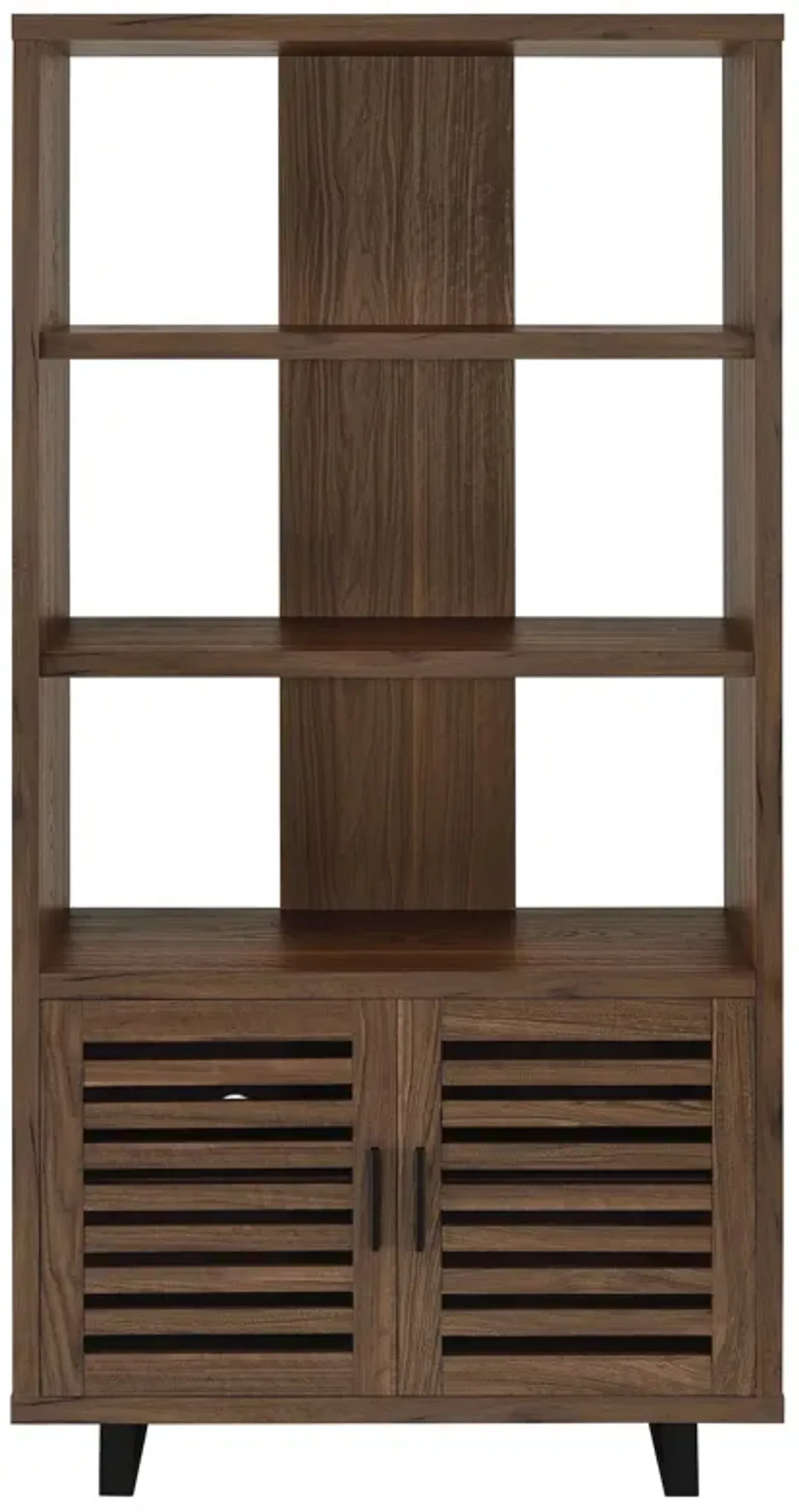 Maddox - 3-Shelf Cabinet Bookcase - Walnut