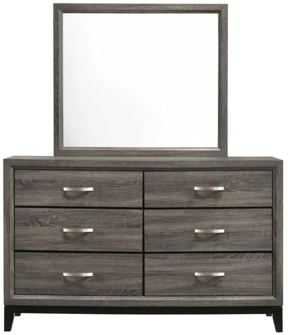 Watson - 6-Drawer Dresser With Mirror - Gray Oak