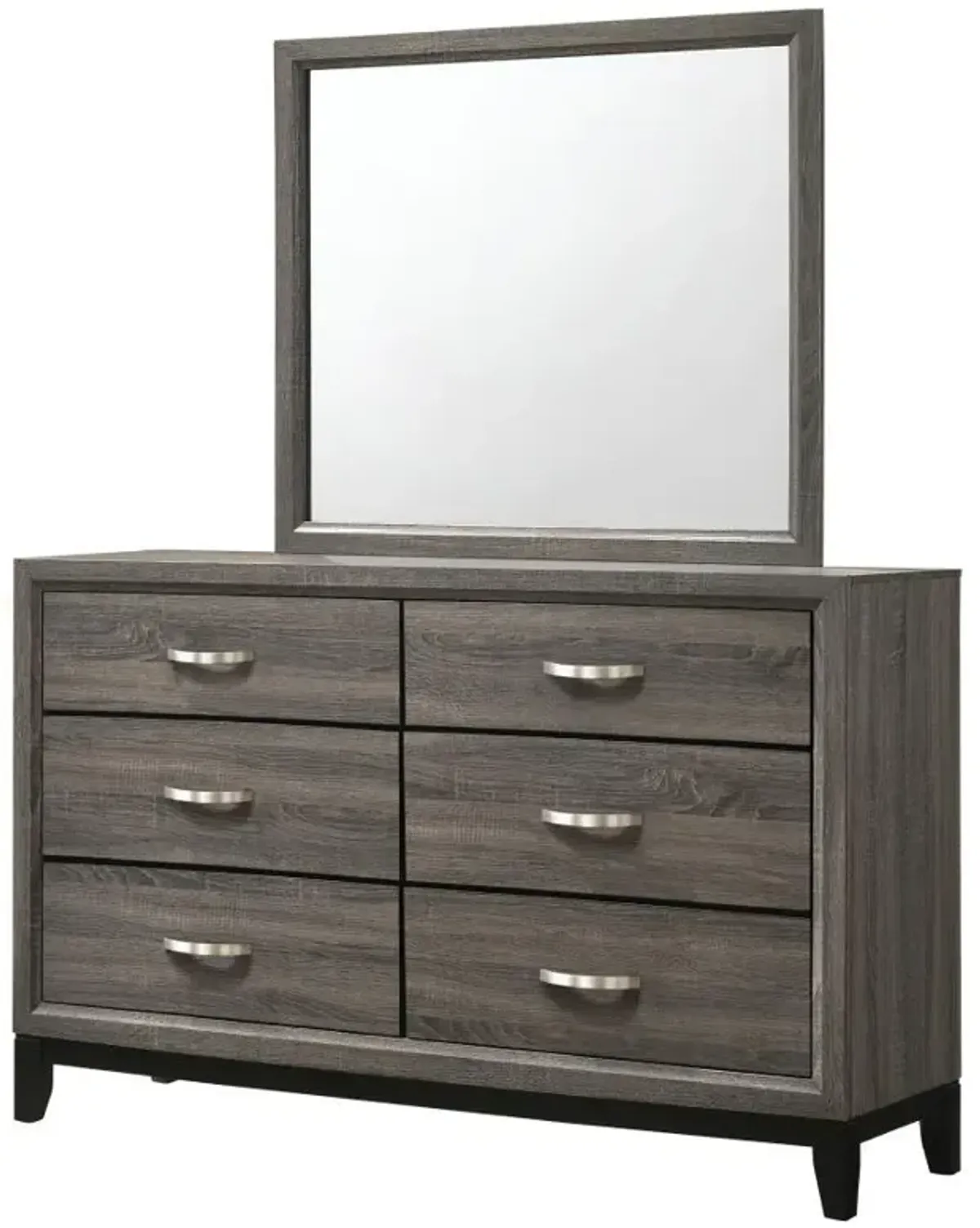 Watson - 6-Drawer Dresser With Mirror - Gray Oak