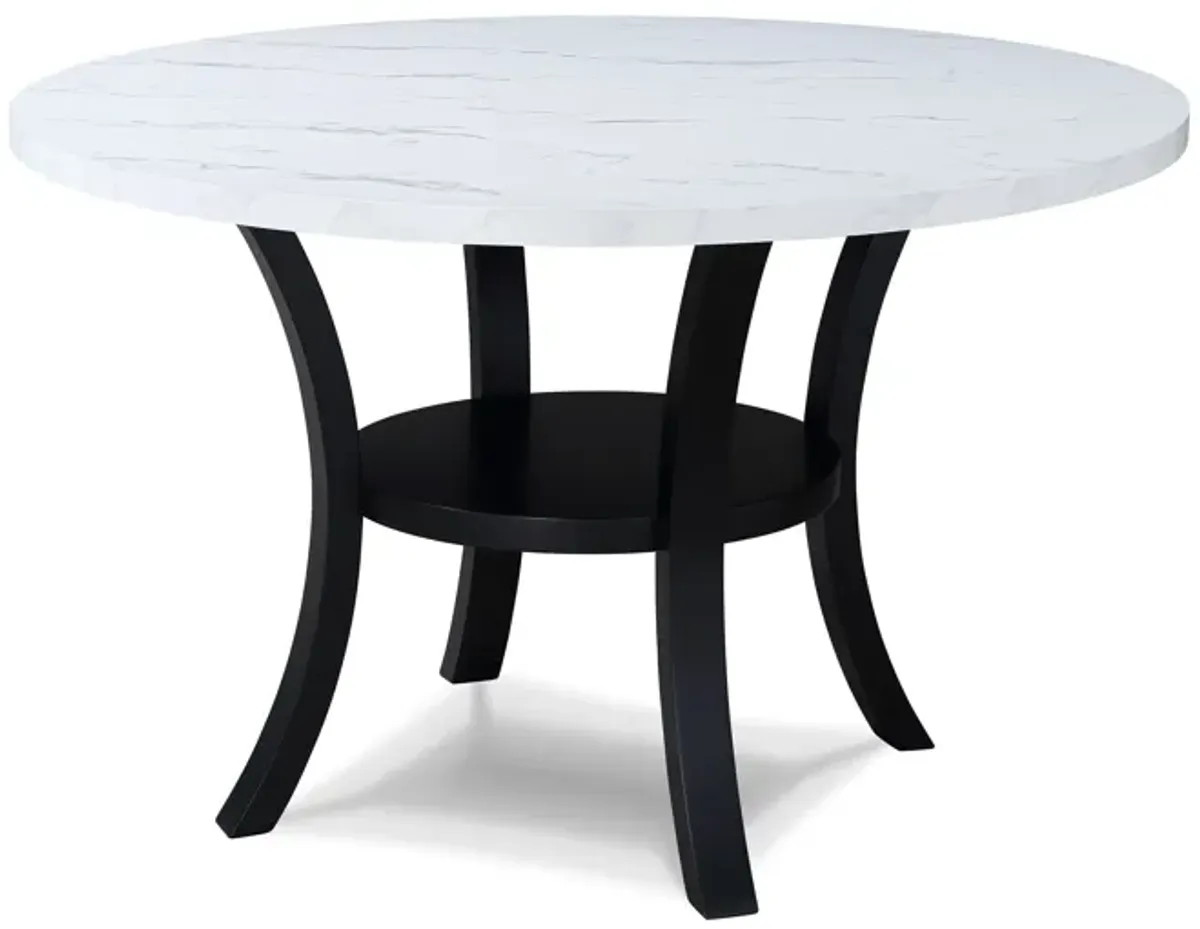 Isla - Round Dining Table - White / Black