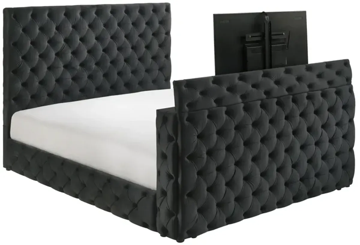 Josephine - King Bed With TV Lift - Black