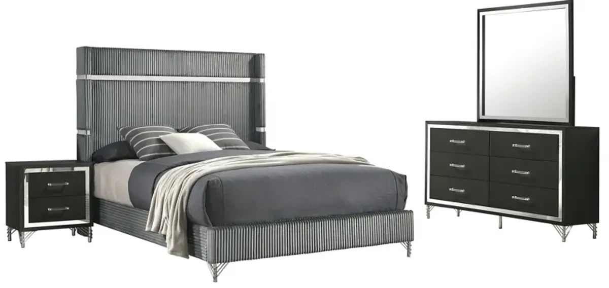 Lucia - Bedroom Set With Upholstered Wingback Panel Bed