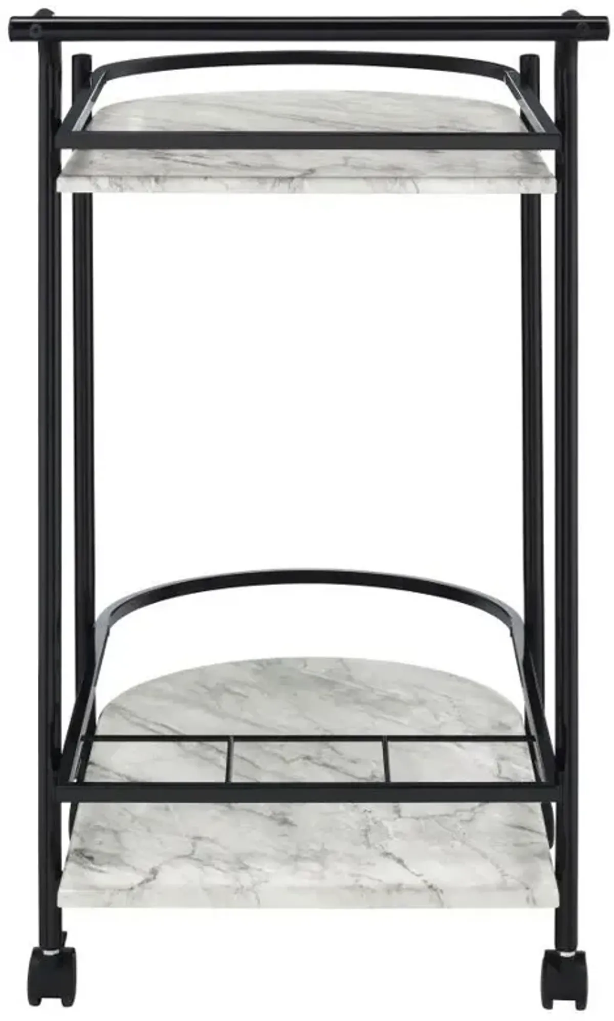 Desiree - 2-Tier Faux Marble Shelf Metal Bar Cart