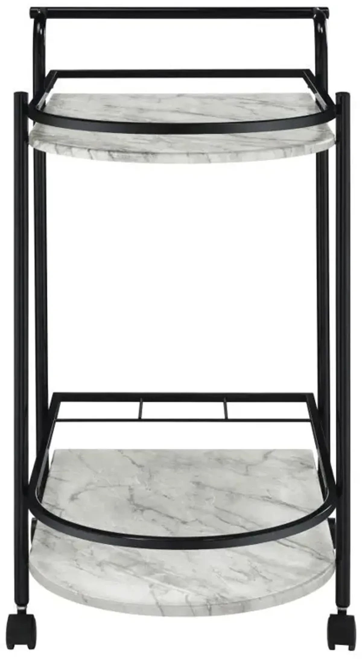 Desiree - 2-Tier Faux Marble Shelf Metal Bar Cart