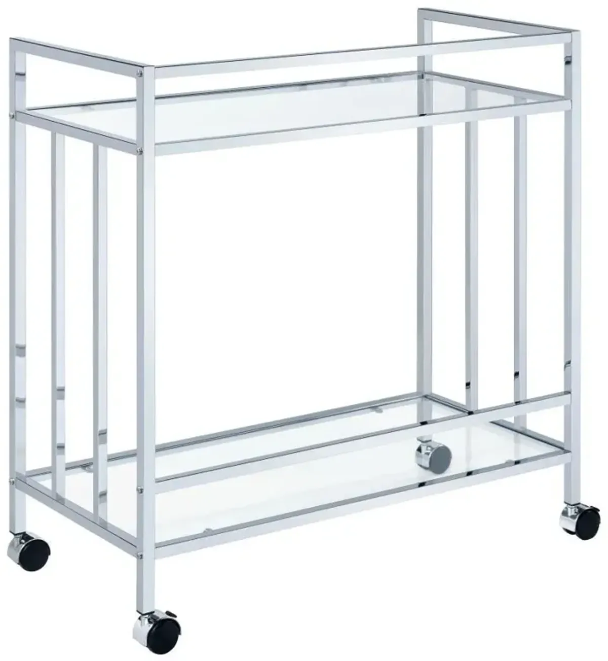 Cara - 2-tier Rectangular Glass Shelf Metal Bar Cart