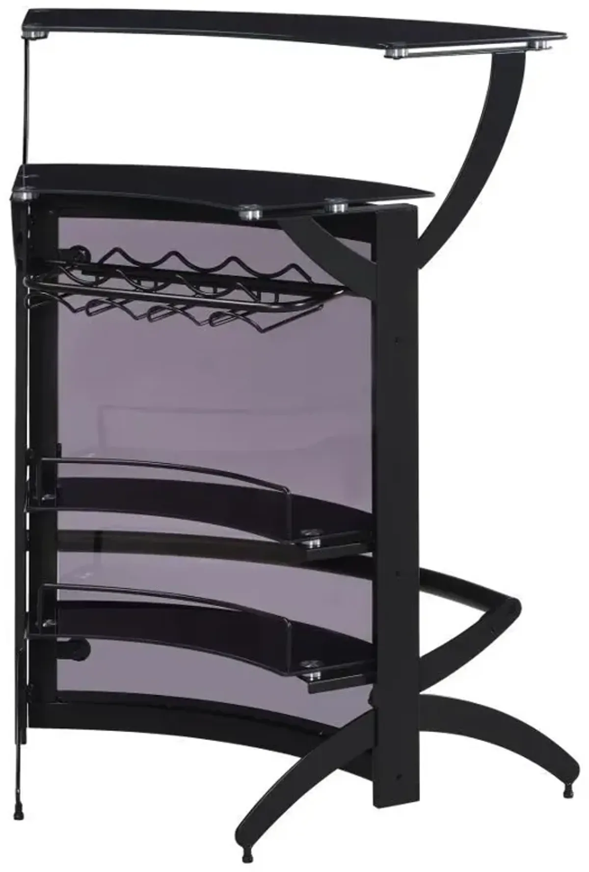 Dallas - 2-Shelf Curved Freestanding Home Bar Cabinet