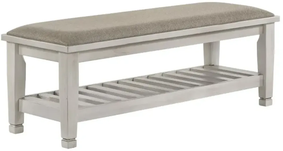 Franco - Fabric Upholstered Bench With Shelf