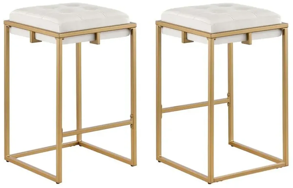 Nadia - Upholstered Backless Stool (Set of 2)