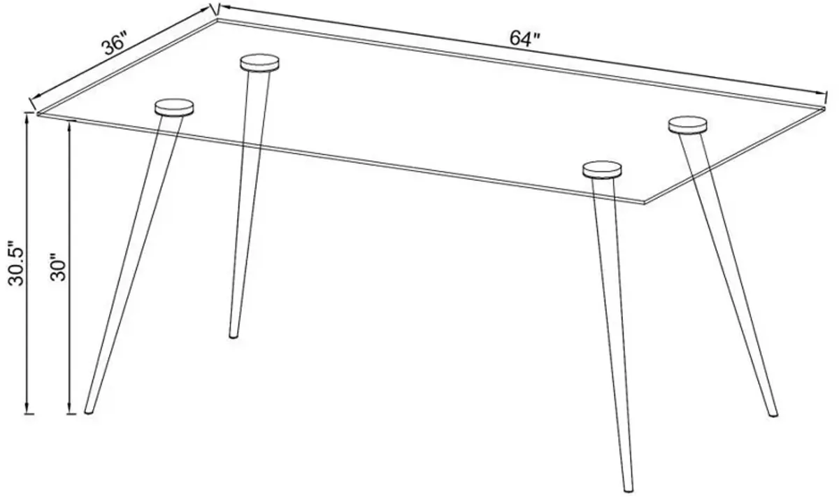 Gilman - Rectangular 64-inch Glass Top Dining Table