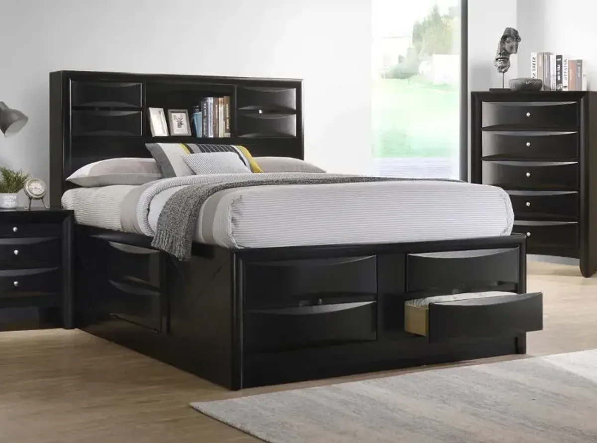 Briana - Wood Storage Bookcase Bed