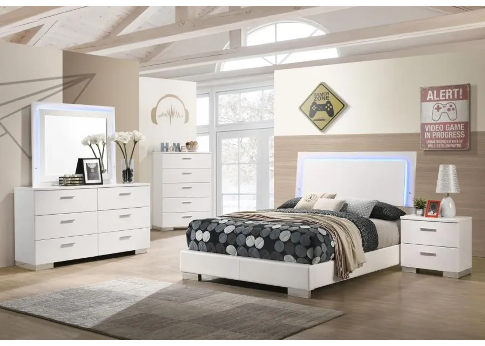 Felicity - Bedroom Set With LED Mirror