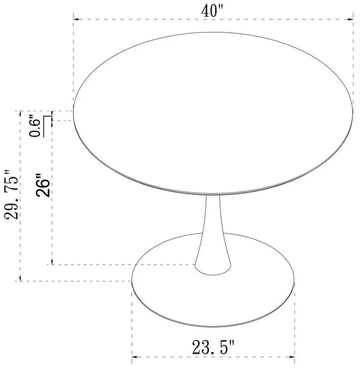 Arkell - Round Faux Marble Top Dining Table