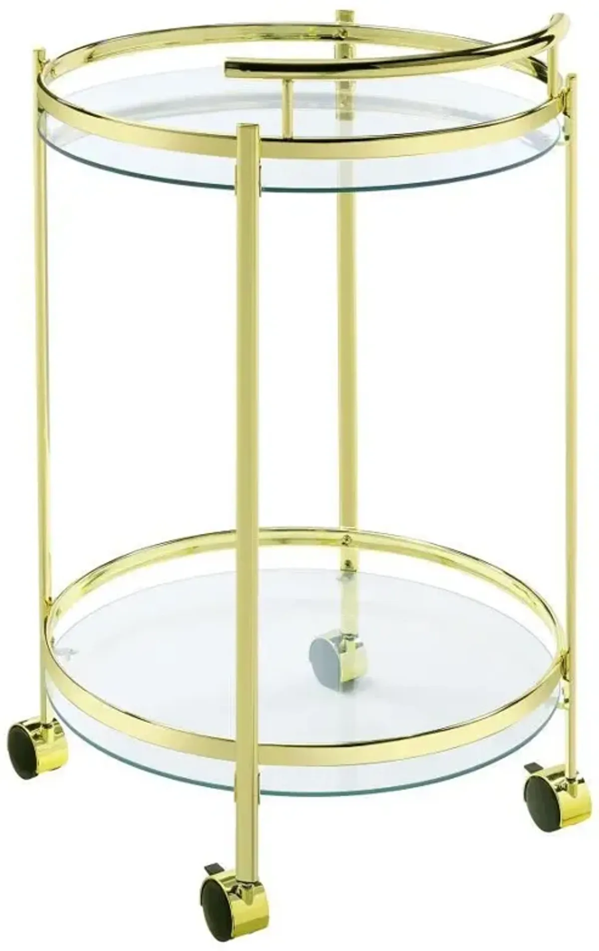 Chrissy - Round Glass Shelf Metal Bar Cart