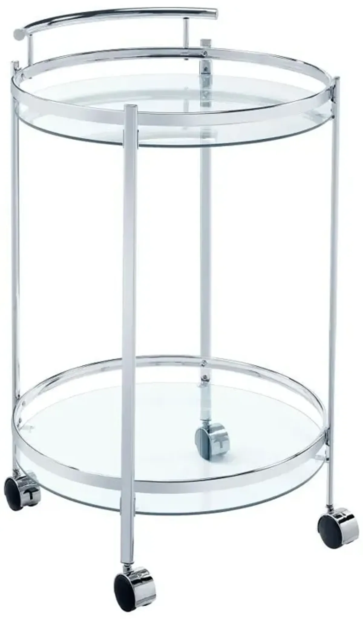 Chrissy - Round Glass Shelf Metal Bar Cart